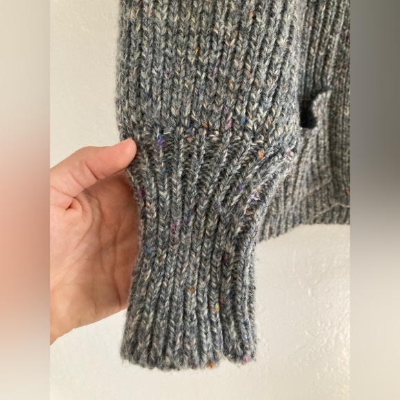 Vintage Wool Blend Open Front Cardigan Sweater Gray Multicolor by Joyce Chunky - Picture 5 of 10